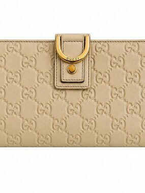 GUCCI Abbey GG Monogram Wallet w/Gold D-Ring Buckle – Authentic Preloved Luxury